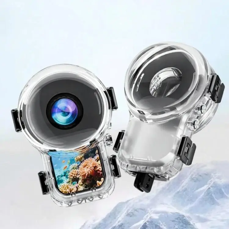 Per custodia impermeabile Insta360 X6 60M/196FT, custodia subacquea invisibile con connettore pieghevole a 2 punte e filettatura da 1/4 di pollice, 360 Panoramic Foldable 2-Prong