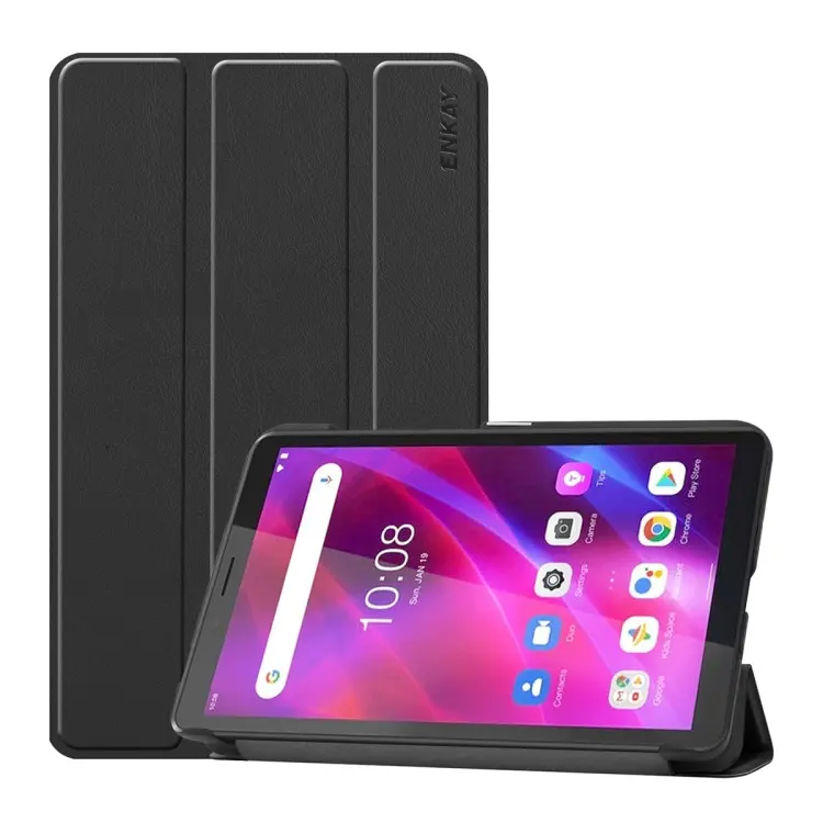 Per Lenovo Tab M7 1/2/3 ENKAY Custer Texture Flip orizzontale Custodia in pelle PU + PC con supporto a tre pieghe, For Lenovo Tab M7 1/2/3