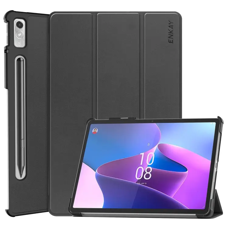 Per Lenovo Tab P11 Pro Gen2 11.2 pollici 2022 ENKAY Tri-fold Custer Texture Custodia in pelle Smart Case, For Lenovo Tab P11 Pro Gen2 11.2 inch 2022