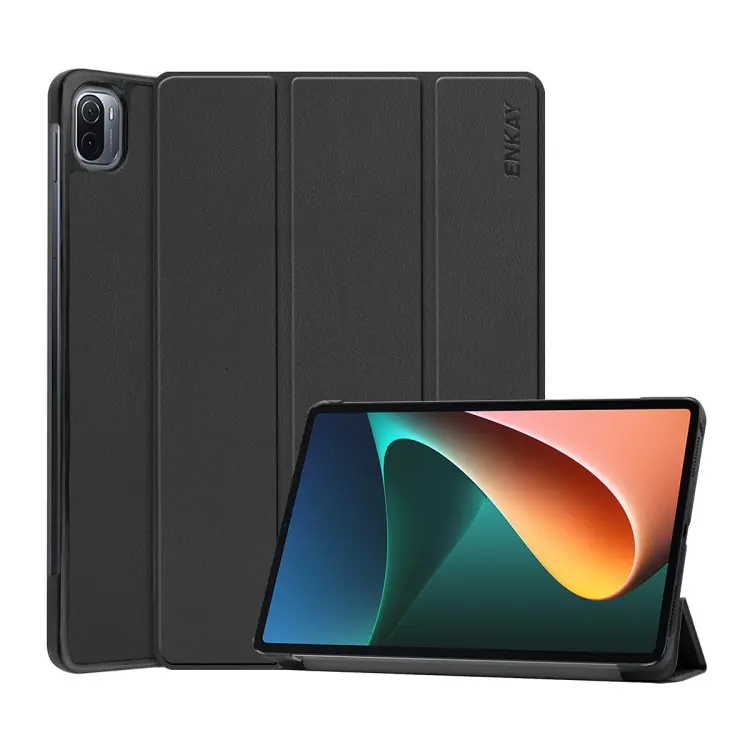 Per Xiaomi Mi Pad 5/5 Pro ENKAY Custer Texture Flip orizzontale Custodia in pelle PU + PC con supporto a tre pieghe e funzione Sleep / Wake-up, For Xiaomi Mi Pad 5 / 5 Pro