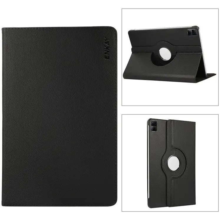 Per Xiaomi Redmi Pad 10.61 ENKAY Hat-Prince Smart Case in pelle Litchi con rotazione a 360 gradi, For Xiaomi Redmi Pad 10.61