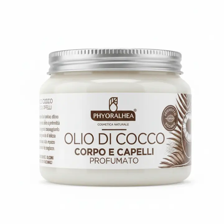Phyoralhea Olio di Cocco Profumato 250ml Corpo e Capelli – Elisir Nutriente 100% Vegano Senza Siliconi per un'Idratazione Profonda e Rigenerante