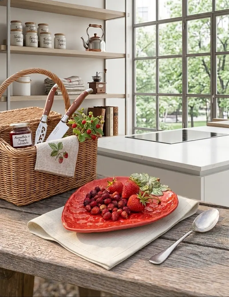 Piatto Fragola in ceramica