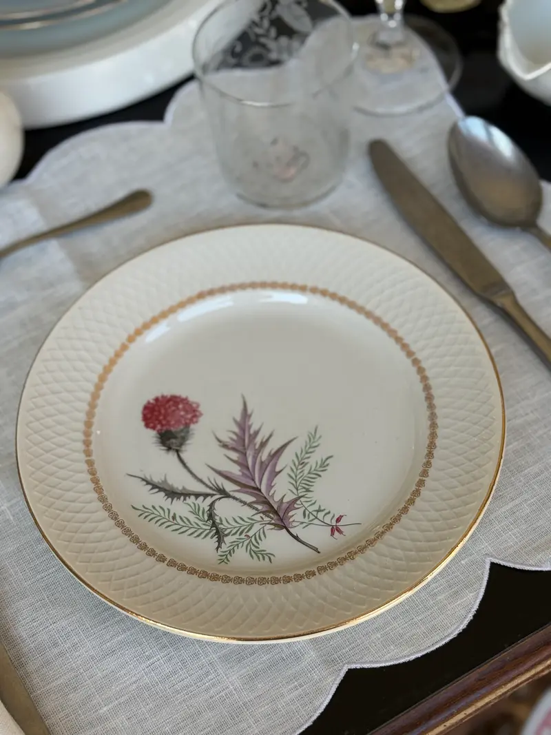 Piatto Vintage Decoro Botanico – Moulin des Loups & Hamage – Ø 23 cm