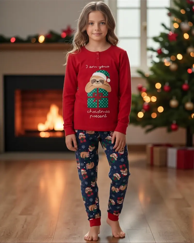 Pigiama Bambina Invernale Natalizio di Admas in caldo cotone Art. 62365