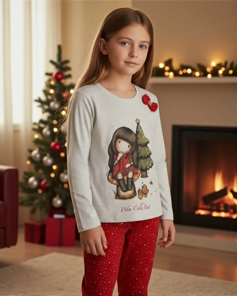 Pigiama Bambina Santoro Gorjuss invernale in caldo cotone Art. 60846