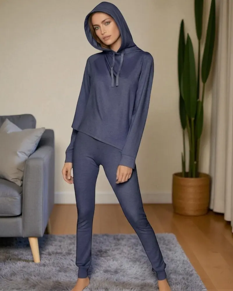 Pigiama donna di Admas modello tuta casa con cappuccio Art. 55824