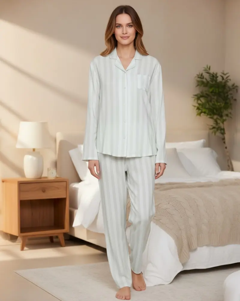 Pigiama donna estivo in raso di Admas aperto con bottoni Art. 54106