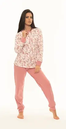 Pigiama donna  fantasia foglie
