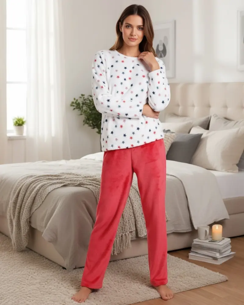 Pigiama donna invernale in soffice Coral Fleece di Admas Art. 62618