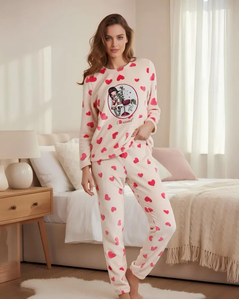 Pigiama donna Santoro Gorjuss invernale in Coral Fleece Art. 62385