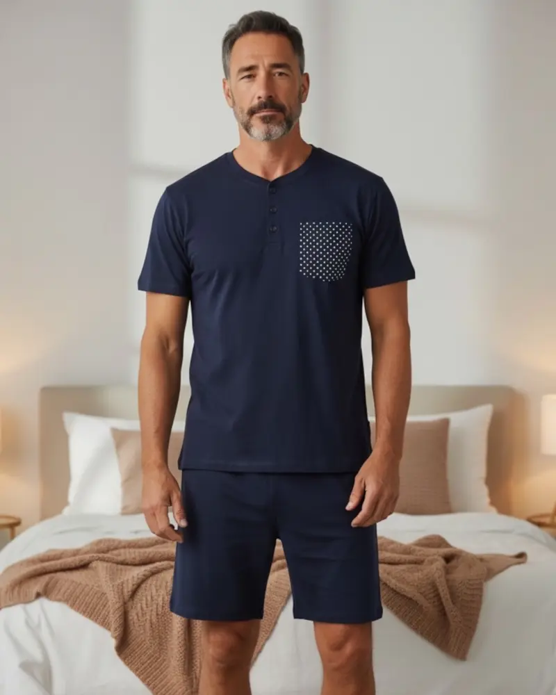 Pigiama uomo estivo in cotone Itala T Shirt e Pantaloncino Art. 12057 b