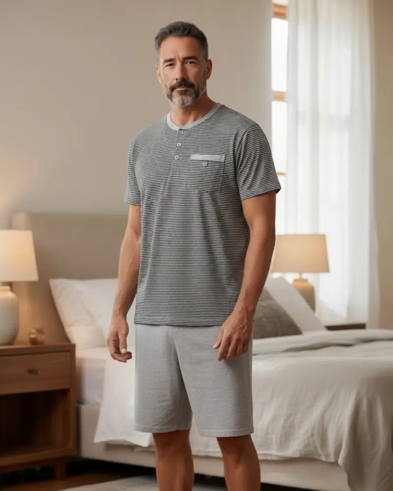 Pigiama uomo estivo in cotone Itala T Shirt e Pantaloncino Art. 12061 b