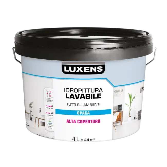 Pittura per interni lavabile, LUXENS Tutti gli Ambienti bianco opaco, 4 Lt