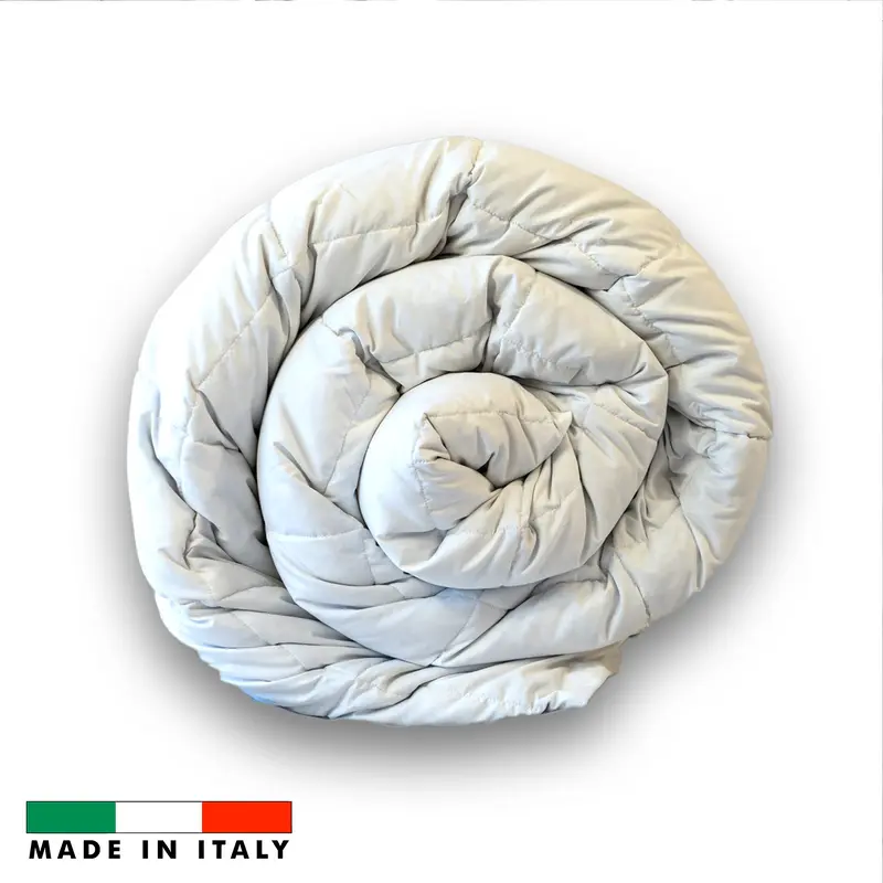 Piumino letto Giglio, quattro stagioni, extra lungo, in piuma d'oca 90%+10% (Medio+Leggero)