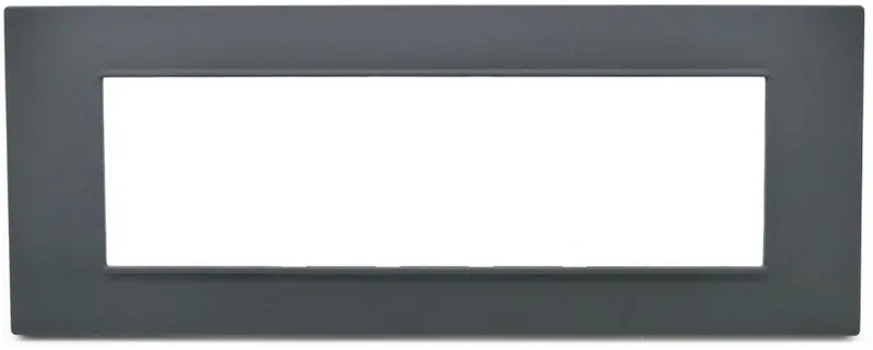 Placca 7 posti antracite Soft Touch compatibile Vimar Plana