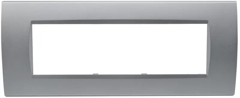 Placca 7 posti argento Soft Touch compatibile Living International