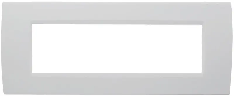 Placca 7 posti bianca Soft Touch compatibile Living International