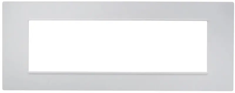 Placca 7 posti bianca Soft Touch compatibile Vimar Plana