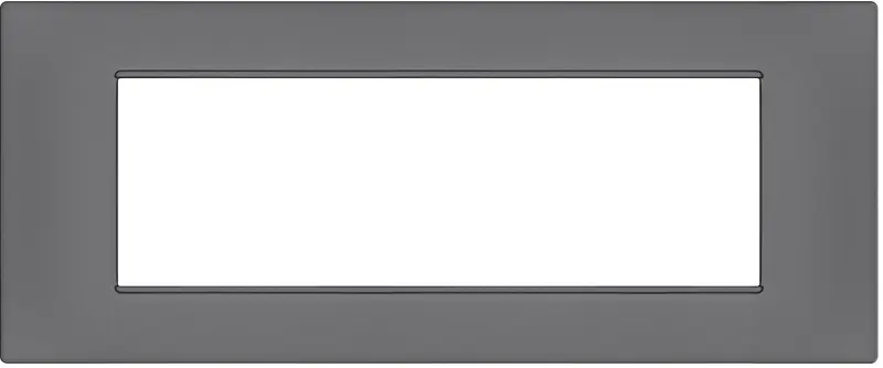 Placca 7 posti grigio Soft Touch compatibile Vimar Plana