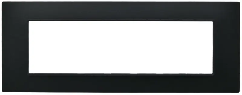 Placca 7 posti nera Soft Touch compatibile Vimar Plana