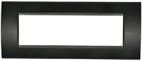 Placca 7 posti nero compatibile Living International