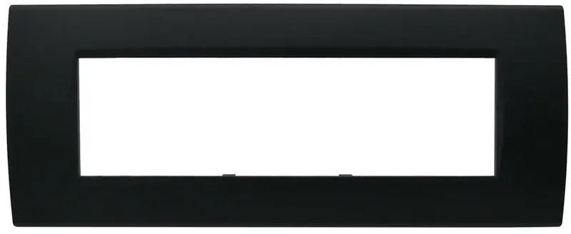 Placca 7 posti nero Soft Touch compatibile Living International