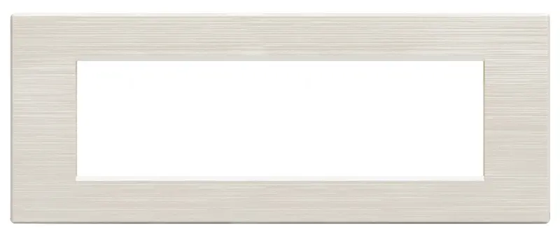 Placca bianco perla spazzolato 7 posti compatibile Living International