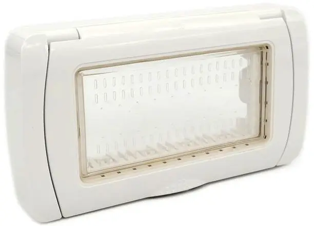 Placca idrobox IP55 4 posti bianca compatibile Vimar Plana