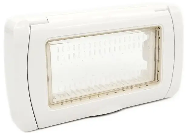 Placca idrobox IP55 T3 4P bianca compatibile Matix