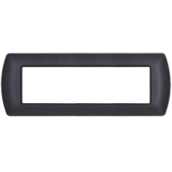 Placca in metallo nera 7 posti compatibile serie Living