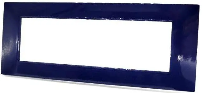 Placca in tecnopolimero 7 posti blu compatibile Vimar Plana