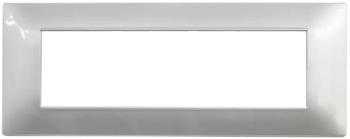 Placca in tecnopolimero 7 posti color argento compatibile Vimar Plana