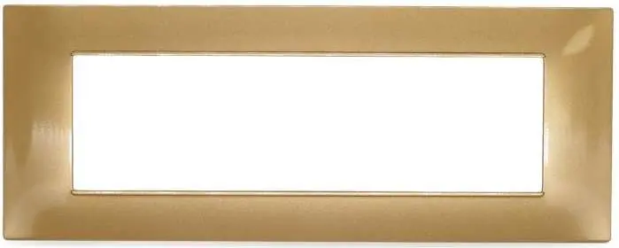 Placca in tecnopolimero 7 posti color oro compatibile Vimar Plana