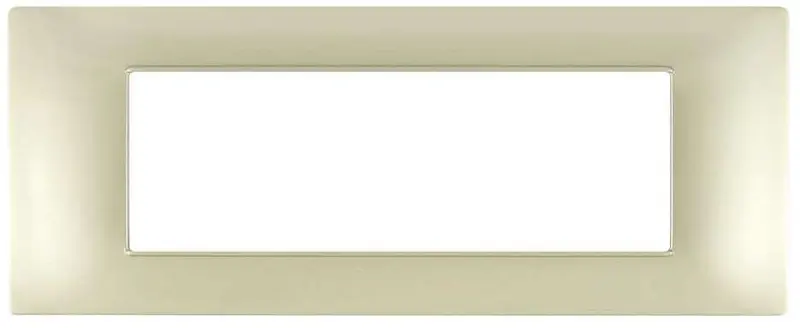 Placca in tecnopolimero 7 posti color sabbia compatibile Vimar Plana