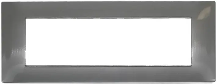 Placca in tecnopolimero 7 posti grigio scuro compatibile Vimar Plana