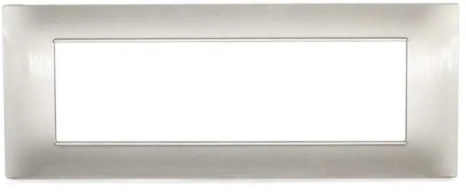 Placca in tecnopolimero 7P grigio chiaro compatibile Vimar Plana