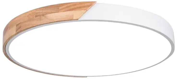 Plafoniera LED rotonda da soffitto effetto legno 40 cm bianca 24W 3CCT