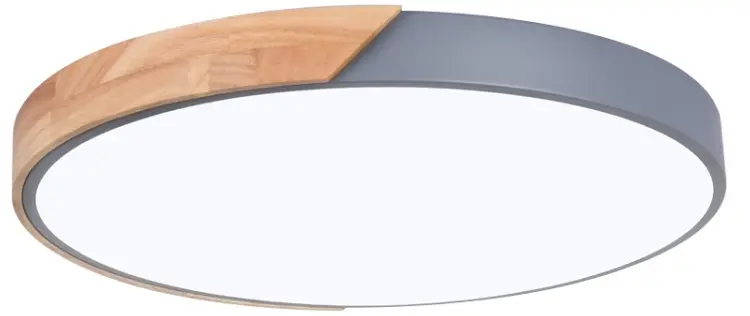 Plafoniera LED rotonda da soffitto effetto legno 50 cm grigio 36W 3CCT