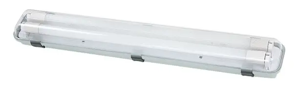 Plafoniera per tubo LED 2x60cm IP65 con clip in acciaio inox