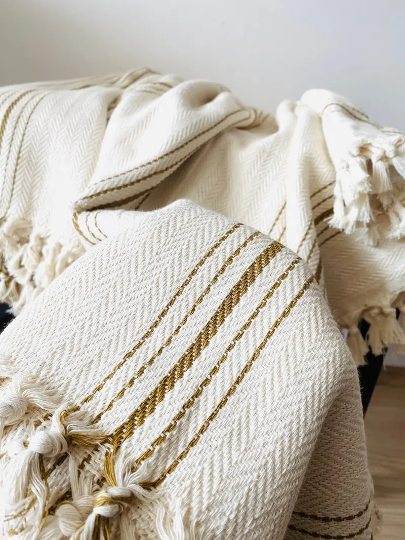 Plaid artigianale Bursa in cotone 210 × 160 cm