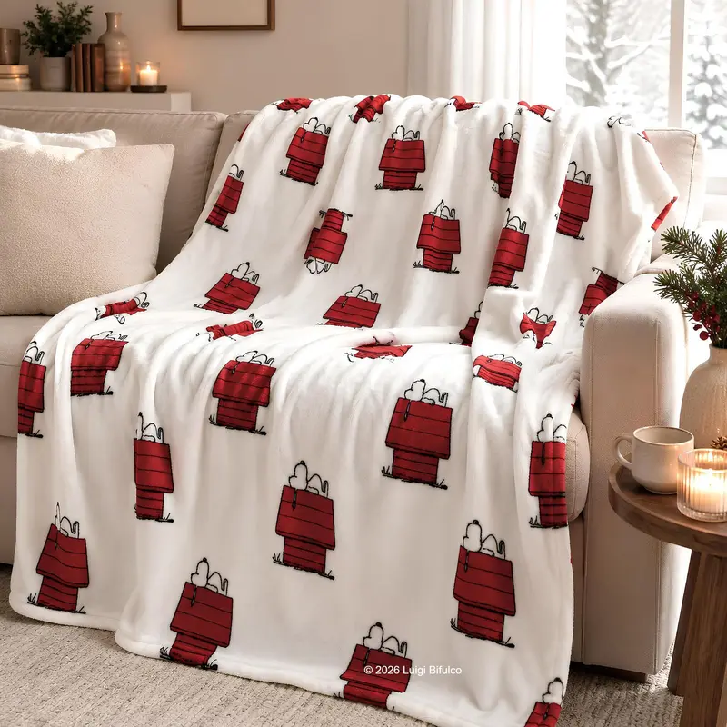 Plaid Invernale Gisela Snoopy 137x187 cm Coral Fleece Super Morbido Coperta Divano