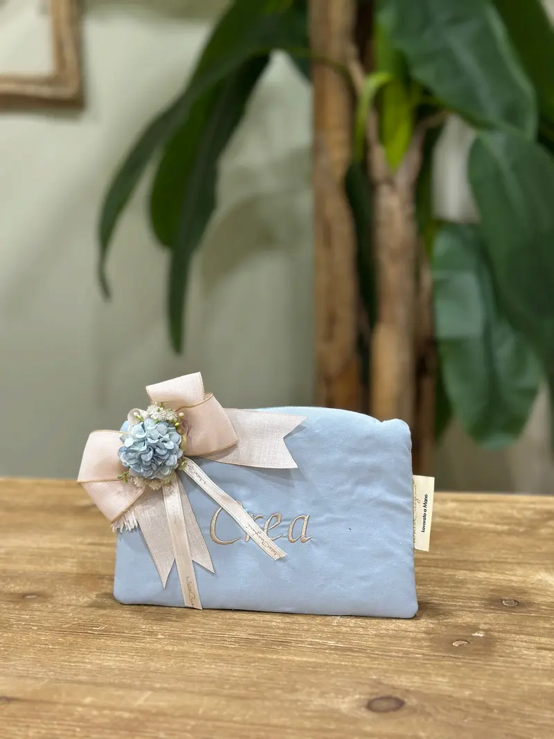 Pochette in Cotone con Ricamo Personalizzato e Frasi – Mata Creazioni