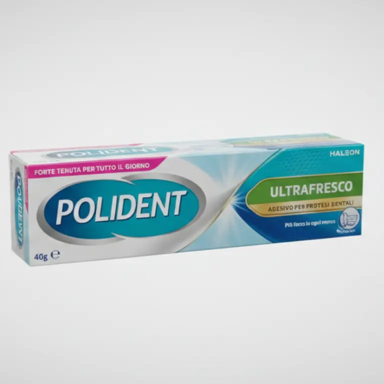 Polident Ultrafresco 40g | Crema Adesiva per Protesi Dentali | Forte Tenuta Tutto il Giorno | Gusto Menta Fresca