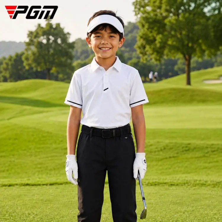 Polo da golf traspirante a maniche corte da ragazzo PGM YF881, S, M, L, XL