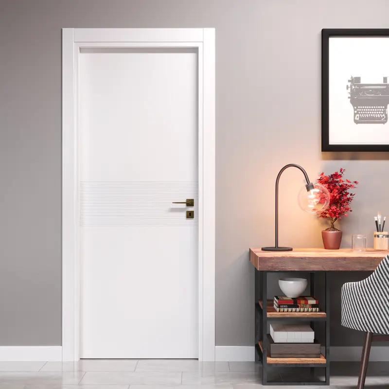 Porta Battente con Incisioni Linee