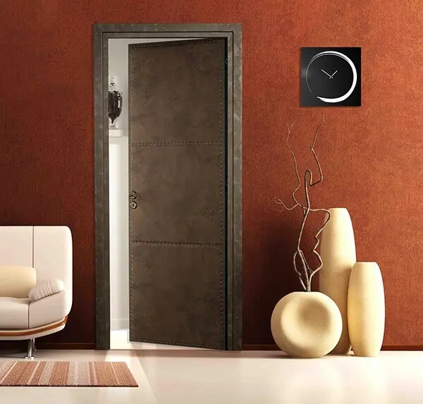 Porta Battente Rivestimento in Pelle Cuoio