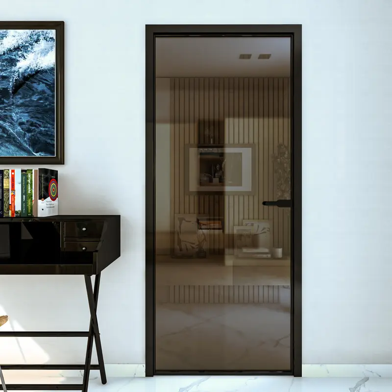 Porta Battente Universal Anta Profilata Vetro Bronzo