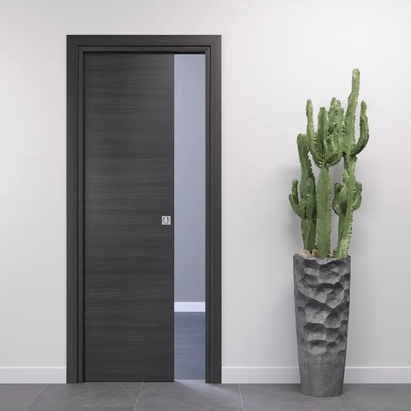 Porta Scorrevole a Scomparsa Rovere Grigio