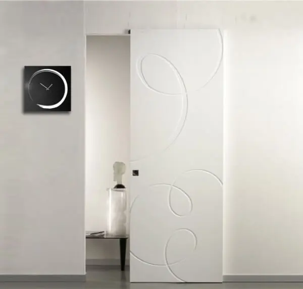 Porta Scorrevole Esterna con Binario Invisibile Pantografata